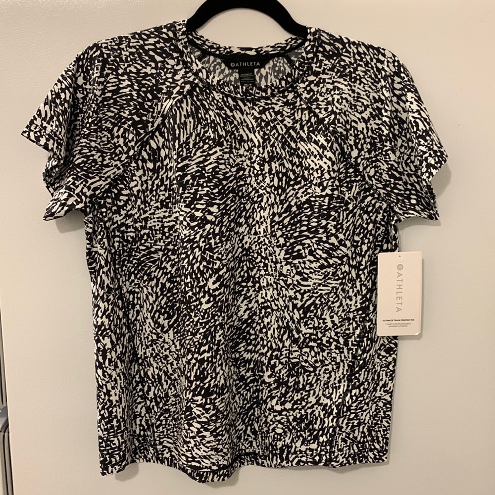NWT Athleta Ultimate Train Printed Tee